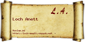 Loch Anett névjegykártya